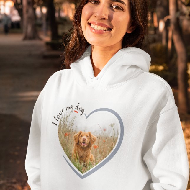 I Love My Dog Heart Photo  Hoodie (Creator Uploaded)