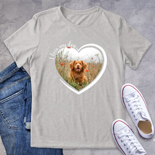 I Love My Dog Heart Photo T-Shirt Tri-Blend Shirt