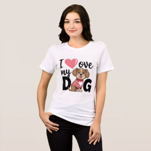 I Love My Dog - Heartwarming T-Shirt Design" Tri-Blend Shirt