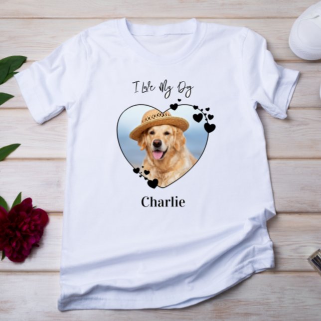 I Love My Dog Personalised Heart Pet Photo Tri-Blend Shirt (Creator Uploaded)