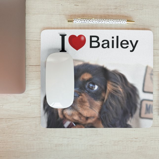 I Love My Dog personalised photo  Mouse Pad (Creator Uploaded)
