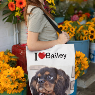 I Love My Dog personalised photo  Tote Bag