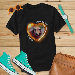 I Love My Dog Pet Glowing Heart T-Shirt