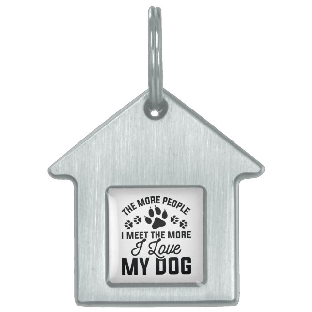 I Love My Dog Pet ID Tag (Front)