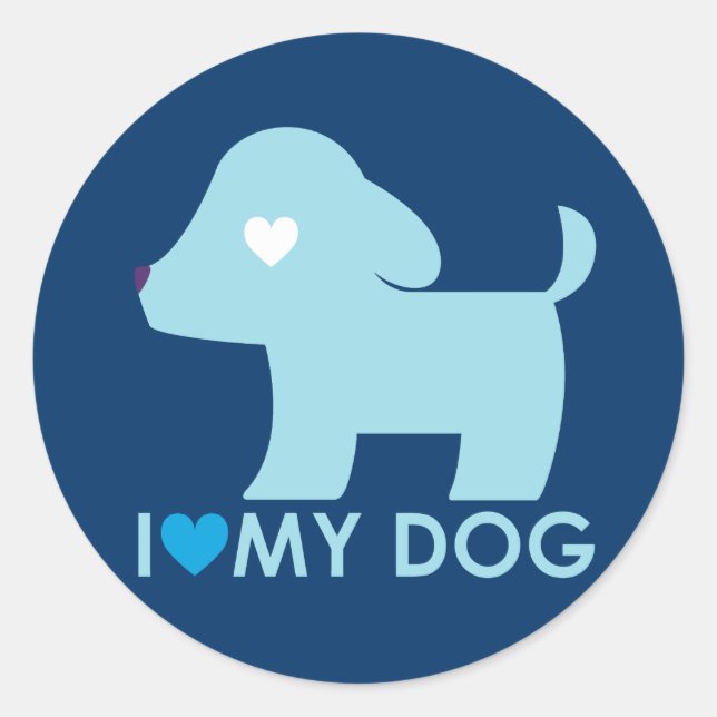 I Love My Dog Sticker (Front)