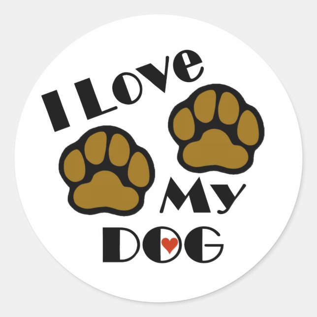 I Love My Dog Stickers (Front)