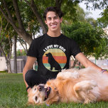 I Love My Dog T-Shirt<br><div class="desc">I Love My Golden Retriever. Cute dog lover gift for an owner of a golden retriever or Labrador retriever. Beautiful veterinarian present featuring a pretty retro sunset image and a cool pup silhouette of the best animal.</div>