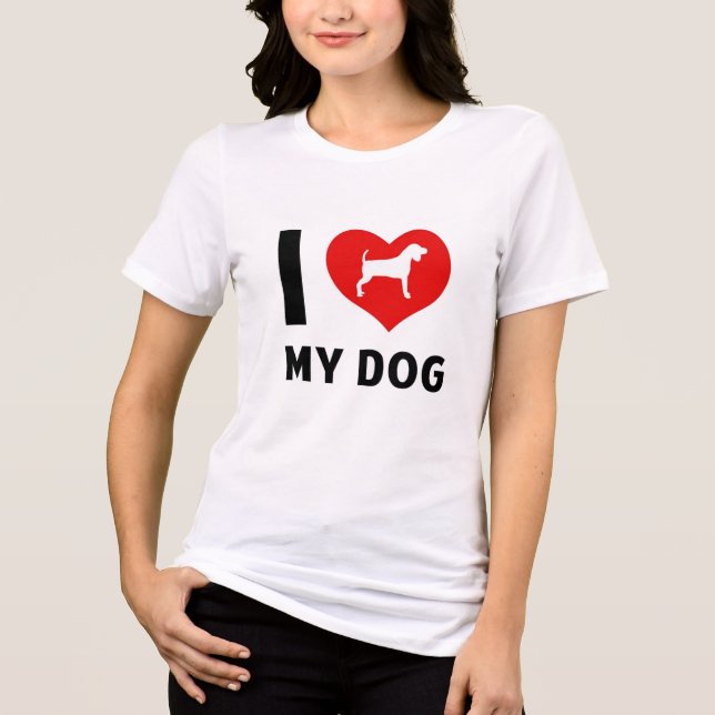 I Love My Dog T-Shirt Tri-Blend Shirt (Front)