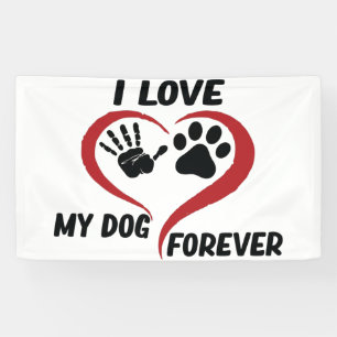 I love my dog throw pillow banner