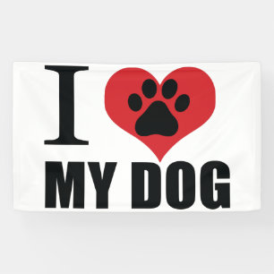 I love my dog throw pillow banner