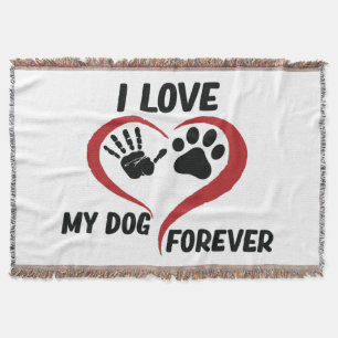 I love my dog throw pillow blanket