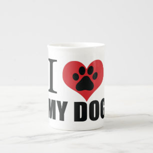 I love my dog throw pillow bone china mug