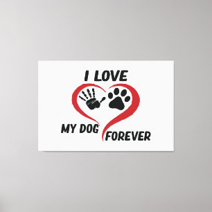 I love my dog throw pillow canvas print