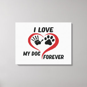 I love my dog throw pillow canvas print