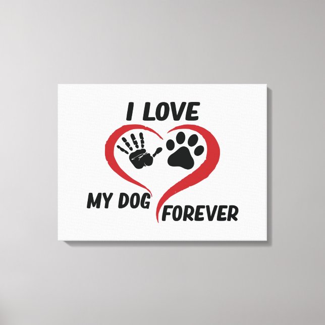 I love my dog throw pillow canvas print (Front)