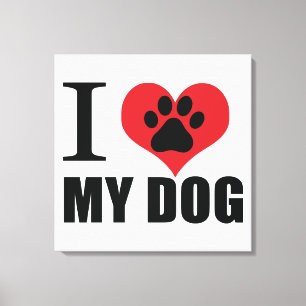 I love my dog throw pillow canvas print