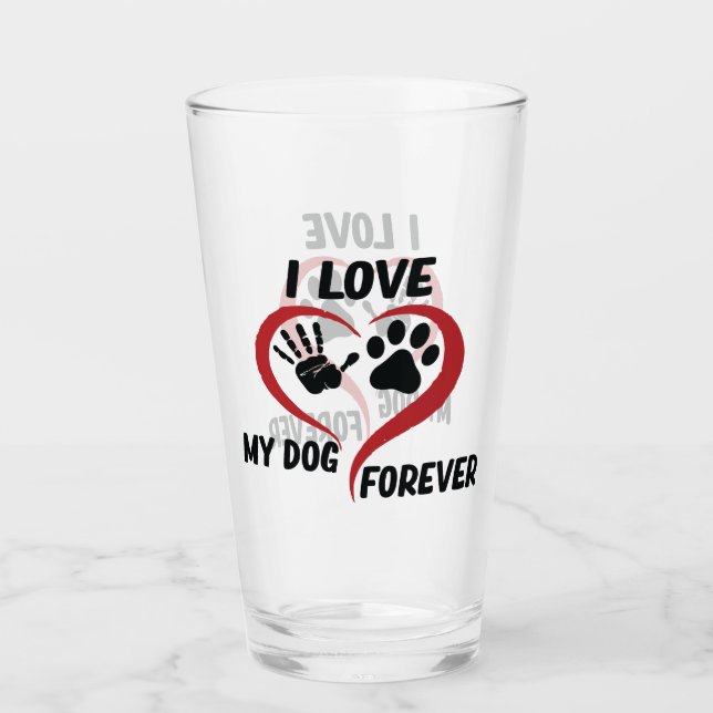 I love my dog throw pillow glass (Front)