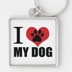 I love my dog throw pillow key ring