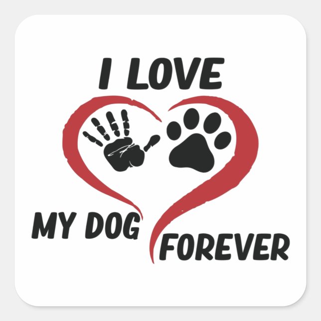 I love my dog throw pillow square sticker (Front)
