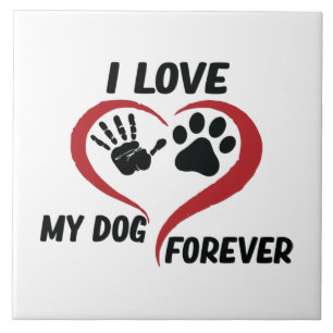 I love my dog throw pillow tile