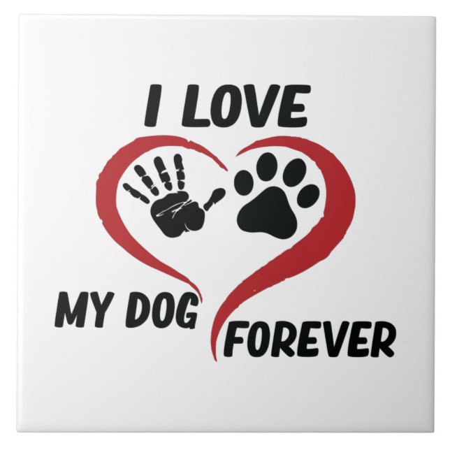 I love my dog throw pillow tile (Front)