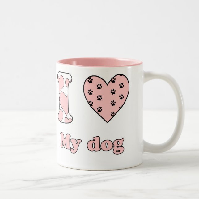 I love my dog Two-Tone coffee mug (Right)
