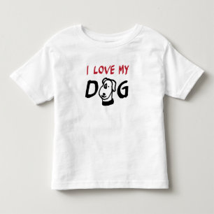 I Love My Dog with dog illustration Toddler T-Shirt