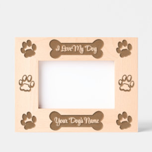 I Love My Dog With Their Name Etched Frames