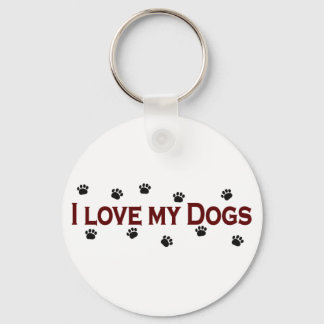 I Love My Dogs Key Ring