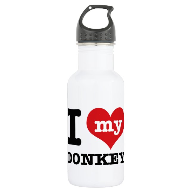 I Love my donkey 532 Ml Water Bottle (Front)