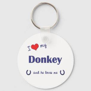 I Love My Donkey (Male Donkey) Key Ring
