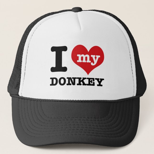 I Love my donkey Trucker Hat (Front)