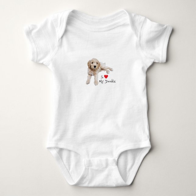 I Love My Doodle Baby Clothing Bodysuit (Front)