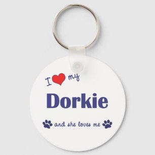 I Love My Dorkie (Female Dog) Key Ring