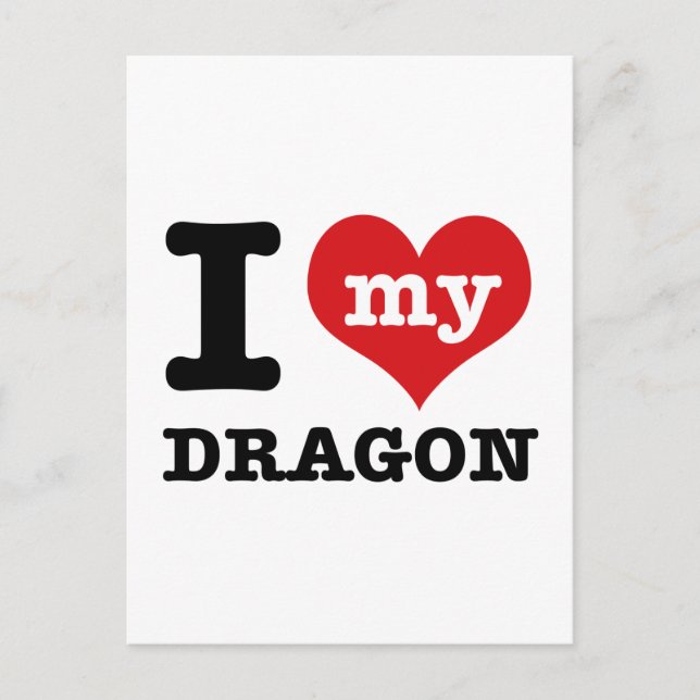 I Love my dragon Postcard (Front)