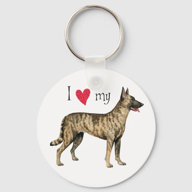 I Love my Dutch Shepherd Key Ring (Front)