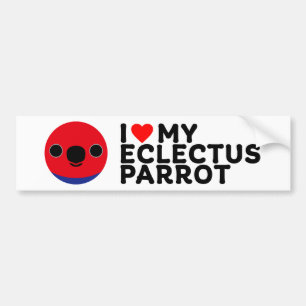 I LOVE MY ECLECTUS PARROT - Female Bumper Sticker