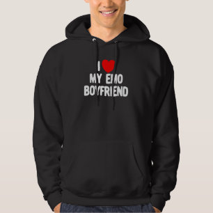 I Love My Emo Boyfriend Red Heart I Love My Emo Bo Hoodie