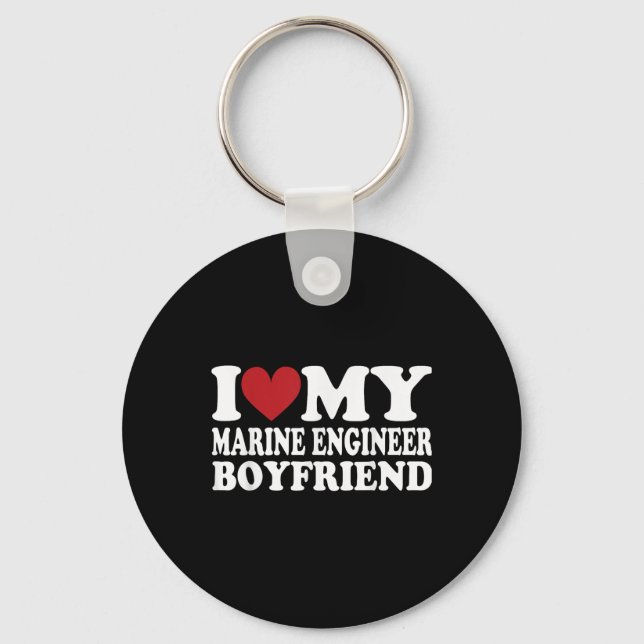 I Love My Engineer Boyfriend Funny Girlfriend Vale Key Ring (Front)