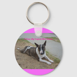 I Love My English Bull Terrier Key Ring