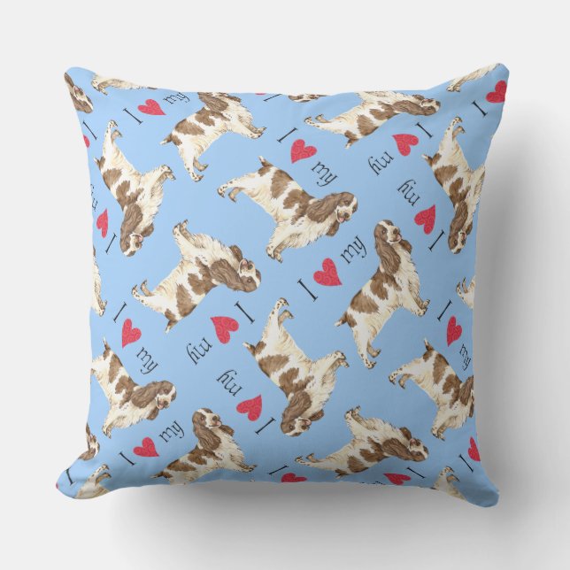 I Love my English Cocker Spaniel Cushion (Front)