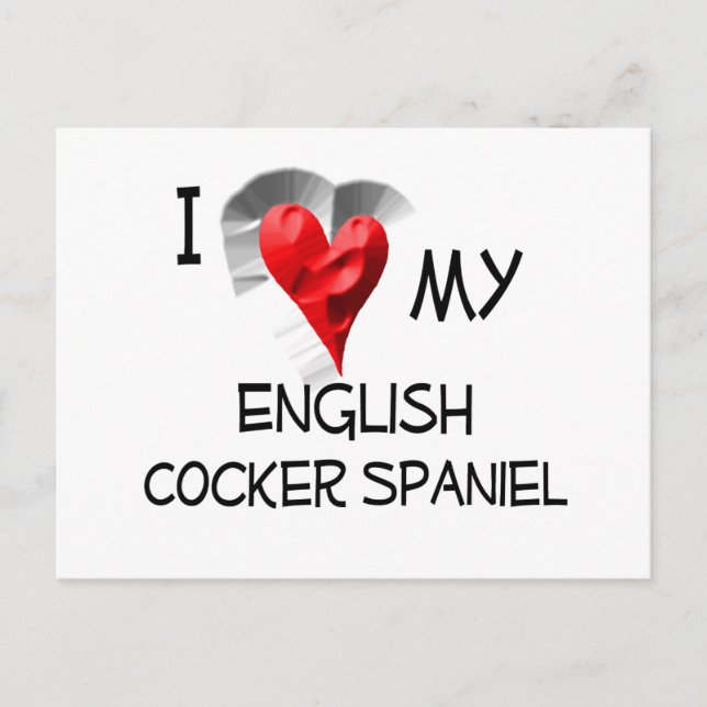 I Love My English Cocker Spaniel Postcard (Front)