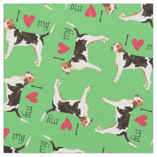 I Love my English Foxhound Fabric