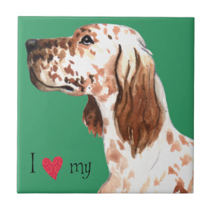 I Love my English Setter Tile