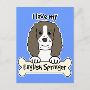I Love My English Springer Postcard