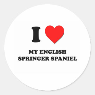 I Love My English Springer Spaniel Classic Round Sticker