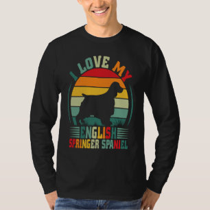 I Love My English Springer Spaniel Dog Owner Anim T-Shirt