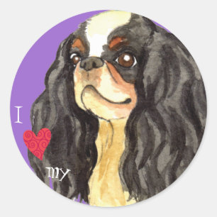 I Love my English Toy Spaniel Classic Round Sticker