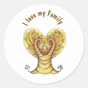 I love my family classic round sticker