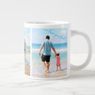 I Love My Family - Custom Photo Collage Text Your Large Coffee Mug